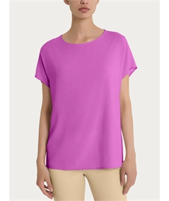 Ragno DM64SX - Blusa Girocollo con manica kimono in Ecoseta. Colore: Cattleya Orchid B13