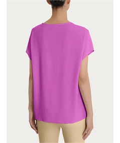 Ragno DM64SX - Blusa Girocollo con manica kimono in Ecoseta. Colore: Cattleya Orchid B13