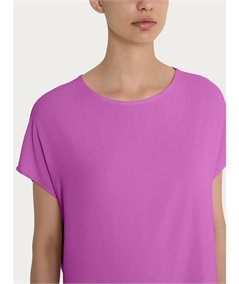 Ragno DM64SX - Blusa Girocollo con manica kimono in Ecoseta. Colore: Cattleya Orchid B13