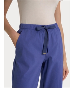 Ragno DH15PU - Pantalone Jogger con couliise in mussola di cotone. Colore: Skipper Blue A18