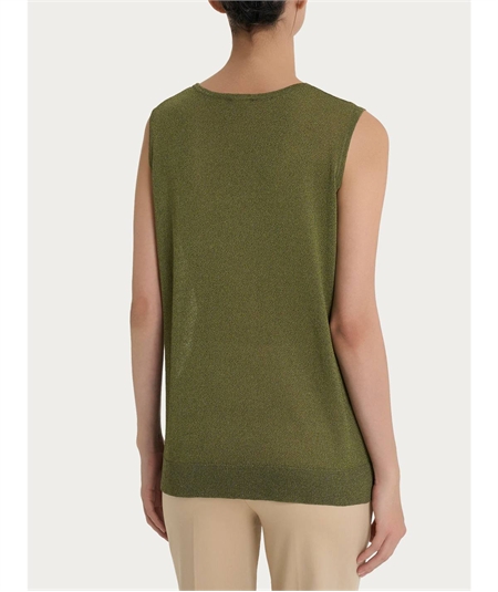 Ragno DN05M4 - Canotta spalla larga in lurex di Viscosa. Colorte: Sphagnum A39