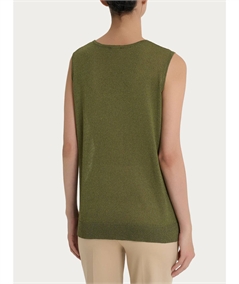 Ragno DN05M4 - Canotta spalla larga in lurex di Viscosa. Colorte: Sphagnum A39