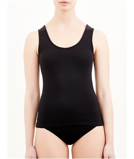 Ragno - Canotta spalla larga cotone biologico strech 074552 - Nero