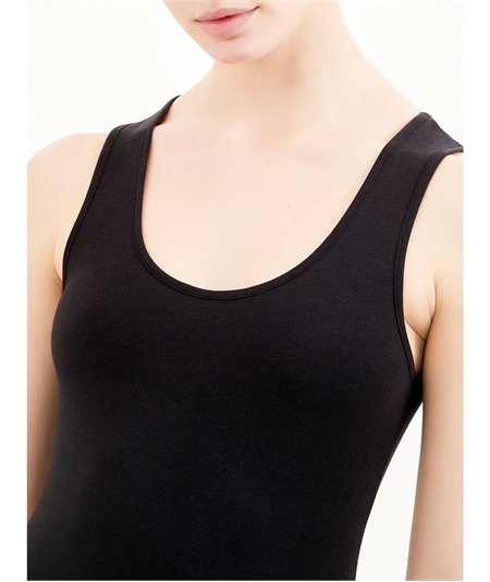 Ragno - Canotta spalla larga cotone biologico strech 074552 - Nero