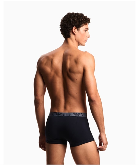 Set di 3 Boxer Emporio Armani in cotone elasticizzato. Colore: Bleu 