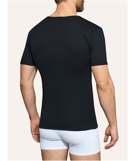 Ragno U801A8 - Maglia M.M Scollo V caldo cotone. Colore: Nero 020  Ragno U801A8 - Maglia M.M Scollo V caldo cotone. Colore: Nero 020