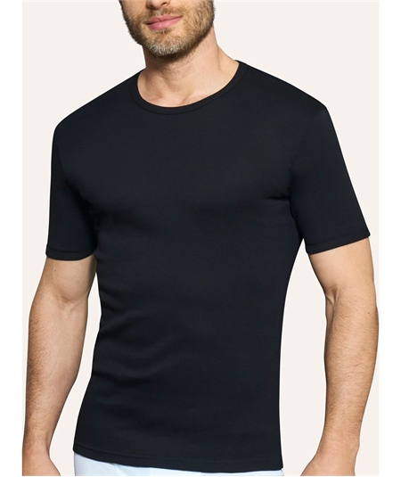 Ragno U801A7 - Maglia M.M. girocollo a manica corta in caldo cotone. Colore: Nero 020 