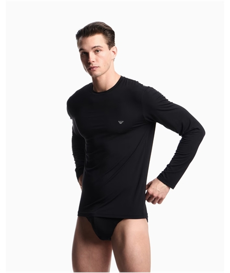 Maglia uomo Emporio Armani girocollo in Modal. Colore: Nero