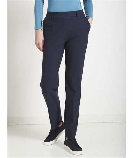 Ragno DB24PP - Pantalone donna a gamba diritta con tasche in viscosa elasticizzata. Colore: Bleu Persia 057
