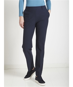 Ragno DB24PP - Pantalone donna a gamba diritta con tasche in viscosa elasticizzata. Colore: Bleu Persia 057