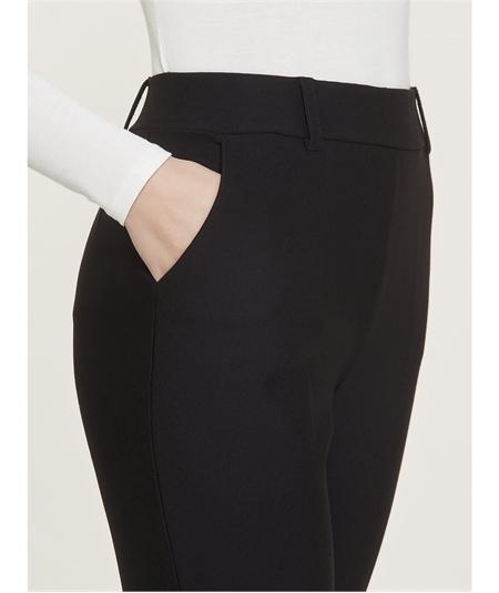 Ragno DB24PP - Pantalone donna a gamba diritta con tasche in viscosa elasticizzata. Colore: Nero 020