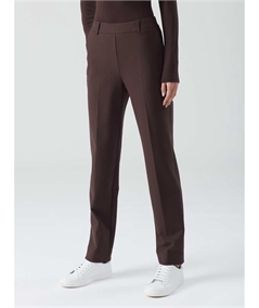 Ragno DB24PP - Pantalone donna a gamba diritta con tasche in viscosa elasticizzata. Colore: Chocolat A75