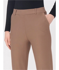 Ragno DB24PP - Pantalone donna a gamba diritta con tasche in viscosa elasticizzata. Colore: Pine Bark 950