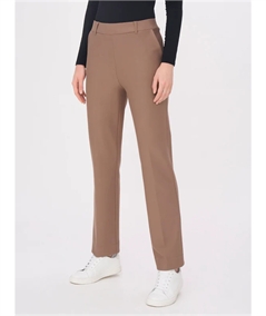 Ragno DB24PP - Pantalone donna a gamba diritta con tasche in viscosa elasticizzata. Colore: Pine Bark 950