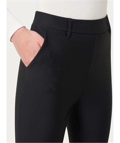 Ragno DB24PP - Pantalone donna a gamba diritta con tasche in viscosa elasticizzata. Colore: Nero 020