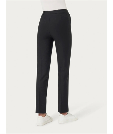 Ragno DB24PP - Pantalone donna a gamba diritta con tasche in viscosa elasticizzata. Colore: Nero 020