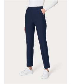 Ragno DB24PP - Pantalone donna a gamba diritta con tasche in viscosa elasticizzata. Colore: Bleu Persia 057