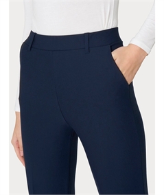 Ragno DB24PP - Pantalone donna a gamba diritta con tasche in viscosa elasticizzata. Colore: Bleu Persia 057