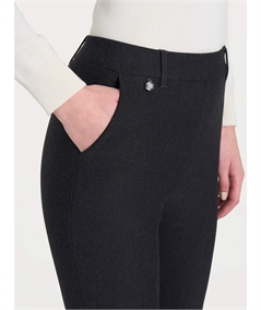 Ragno DB24PP - Pantalone donna a gamba diritta con tasche in viscosa elasticizzata. Colore: Oscuro Mel. 489M