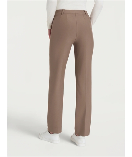 Ragno DB24PP - Pantalone donna a gamba diritta con tasche in viscosa elasticizzata. Colore: Pine Bark 950