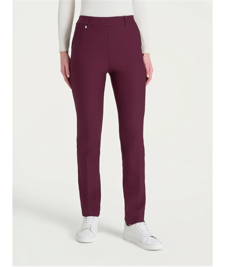 Ragno DB24PP - Pantalone donna a gamba diritta con tasche in viscosa elasticizzata. Colore: Fig B95