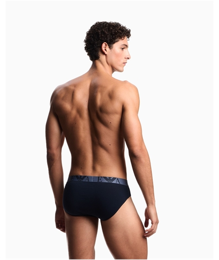Set di Slip Emporio Armani in cotone elasticizzato. Colore: Bleu