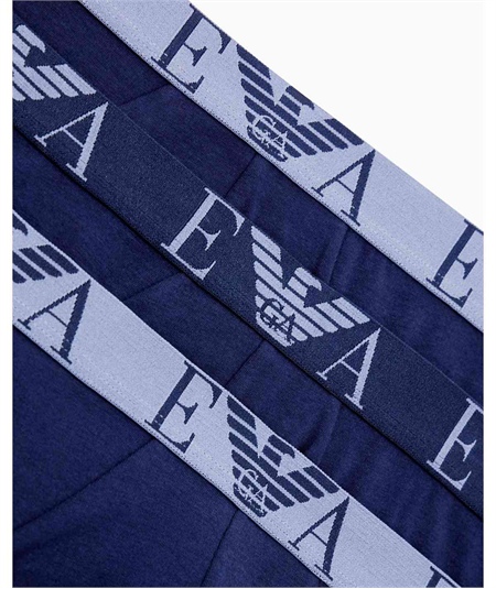 Set di Slip Emporio Armani in cotone elasticizzato. Colore: Bleu