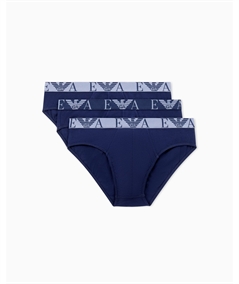 Set di Slip Emporio Armani in cotone elasticizzato. Colore: Bleu