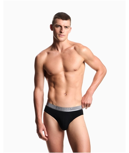 EM000258AF10780 Set di 3 di Slip Emporio Armani in cotone elasticizzato. Colore: Nero MC406