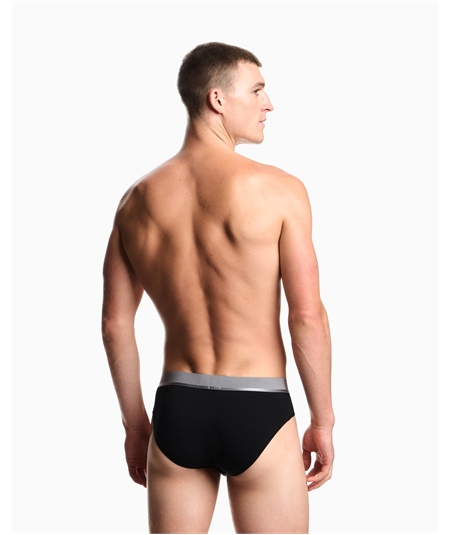 EM000258AF10780 Set di 3 di Slip Emporio Armani in cotone elasticizzato. Colore: Nero MC406