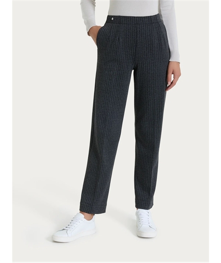 Ragno DR48PP - Pantalone gessato dritto con tasche in tessuto Eco Jacquard. Colore: Fant. Oscuro Mel.489MF