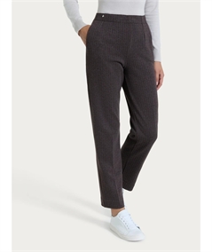 Ragno DR48PP - Pantalone gessato dritto con tasche in tessuto Eco Jacquard. Colore: Fant. Chocolate A75