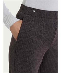Ragno DR48PP - Pantalone gessato dritto con tasche in tessuto Eco Jacquard. Colore: Fant. Chocolate A75