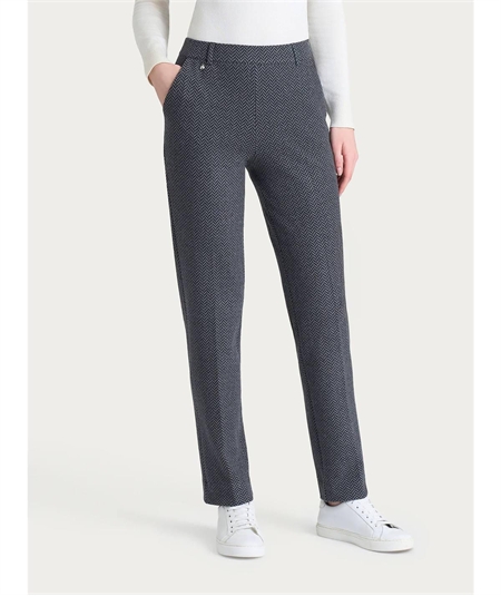 Ragno DR38PP - Pantalone dritto con tasche a fantasia in tessuto Eco Jacquard. Colore: Fant. Oscuro Mel. 489MF