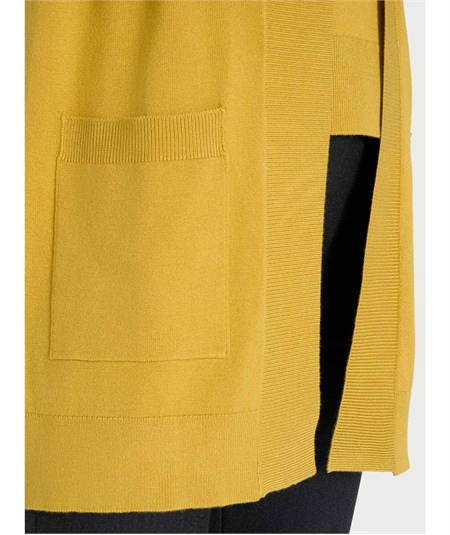 Ragno DI44TI - Cardigan aperto manica lunga in misto Viscosa. Colore: Oil Yellow (Senape) B96 Ragno DI44TI - Cardigan aperto manica lunga in misto Viscosa. Colore: Oil Yellow (Senape) B96