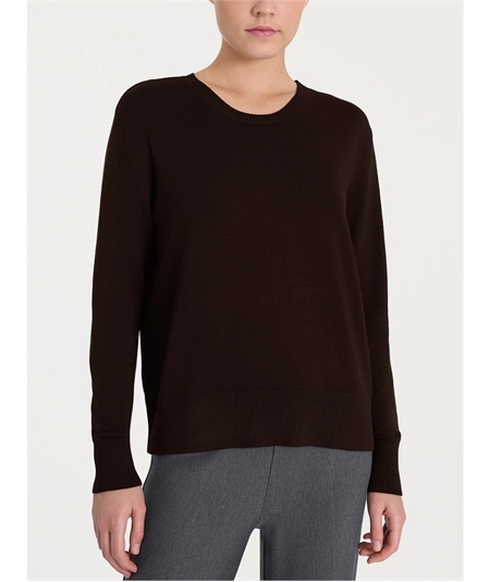 Ragno DR07T9 - Maglia girocollo in tessuto misto Viscosa. Colore: Chocolate A75