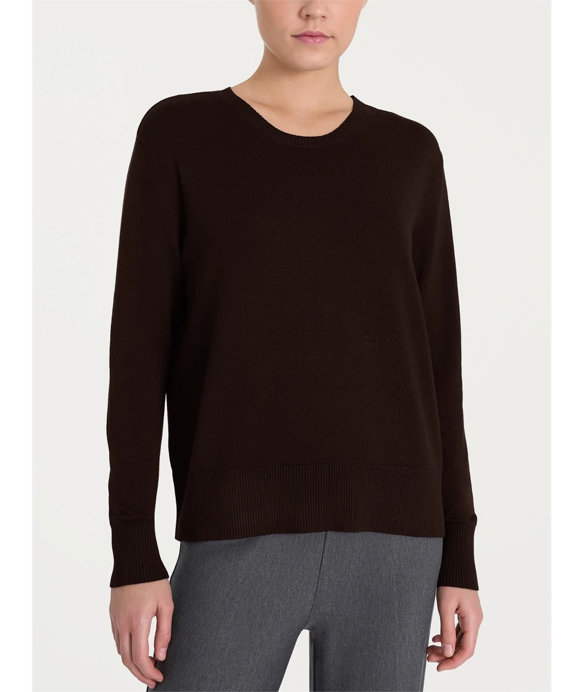 Ragno DR07T9 - Maglia girocollo in tessuto misto Viscosa. Colore: Chocolate A75