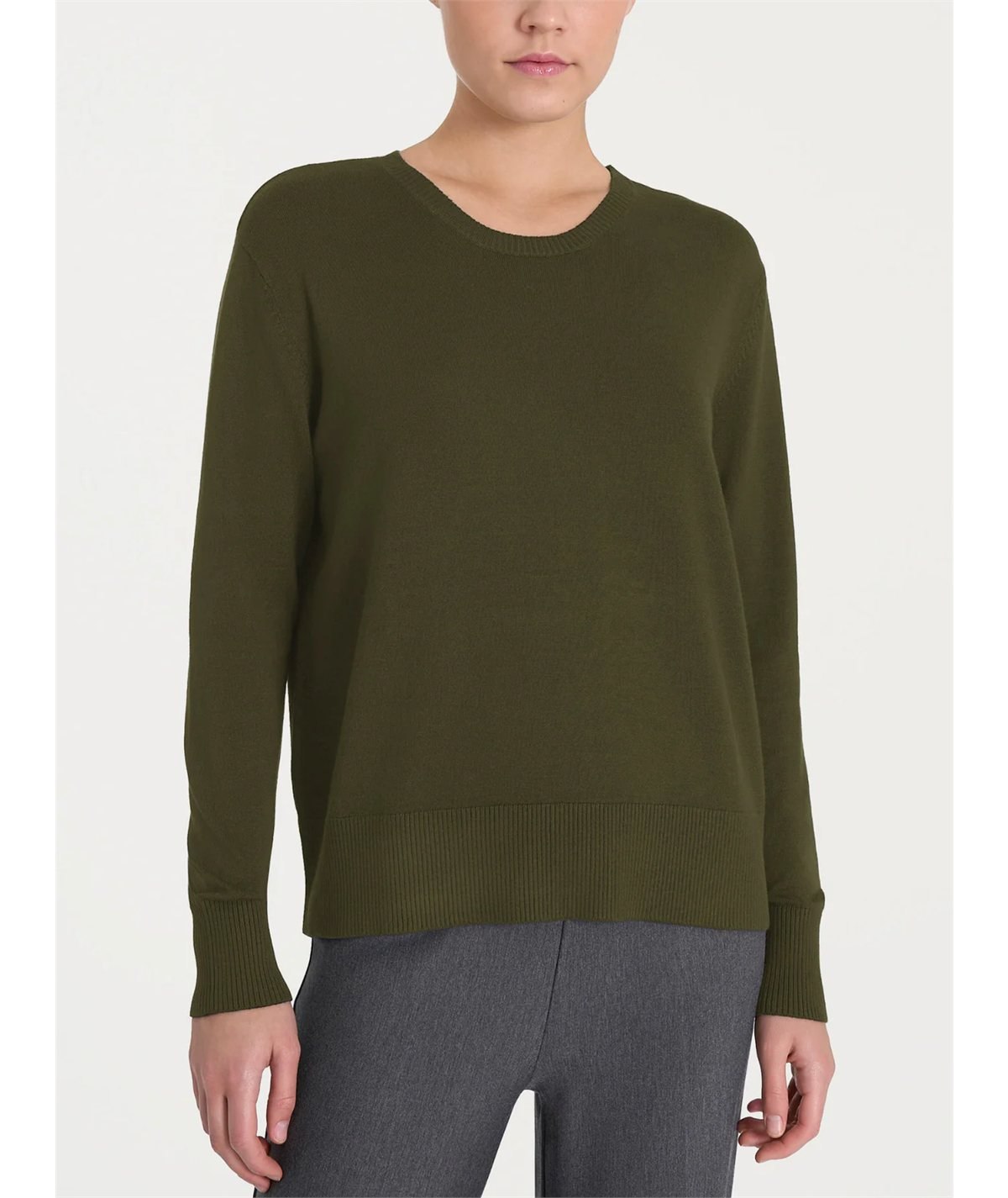 Ragno DR07T9 -  Maglia Donna Girocollo Vestibilità Boxy in Morbido e Caldo Tessuto di Viscosa. Colore: Dark Olive B09