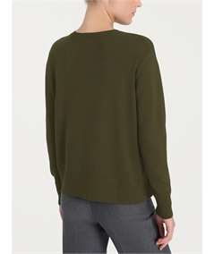 Ragno DR07T9 - Maglia girocollo in tessuto misto Viscosa. Colore: Dark Olive B09