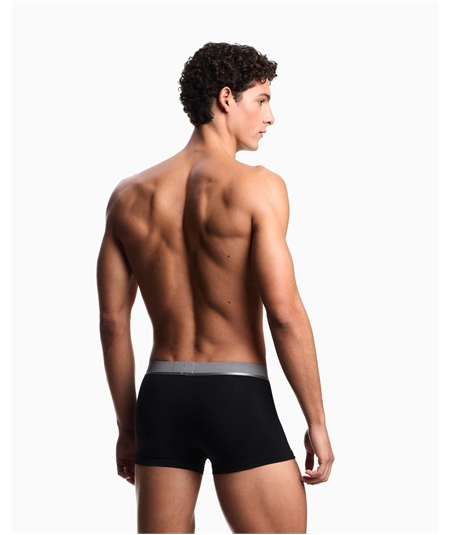 AF10780 - Set di 3 Boxer Emporio Armani in cotone elasticizzato. Colore: Nero MC406 