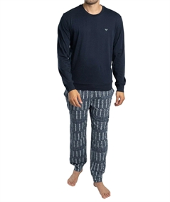 EM000617AF14994 - Pigiama girocollo in cotone interlock Emporio Armani. Colore Bleu MB310