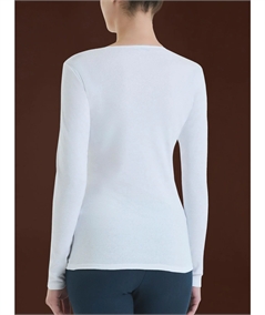 Maglia sottogiacca girocollo in caldo cotone Biologico. Art D274AB - Colore  Bianco 010