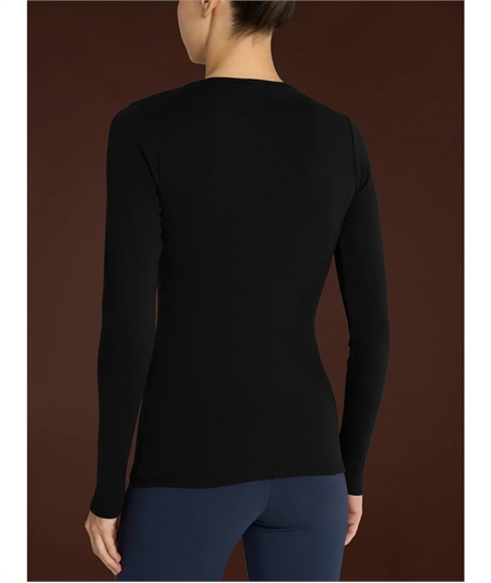 Maglia sottogiacca girocollo in caldo cotone Biologico. Art 274AB Colore Nero 020