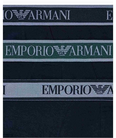 EM000258AF10779 Set di 3 di Slip Emporio Armani in cotone elasticizzato. Colore: Bleu MB254