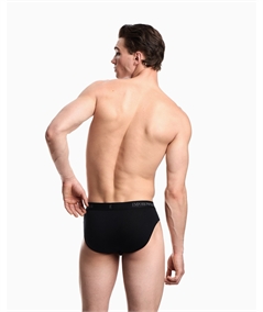 EM000258AF10800 Set di 3 di Slip Emporio Armani in cotone elasticizzato. Colore: Nero/Grigio MC 200