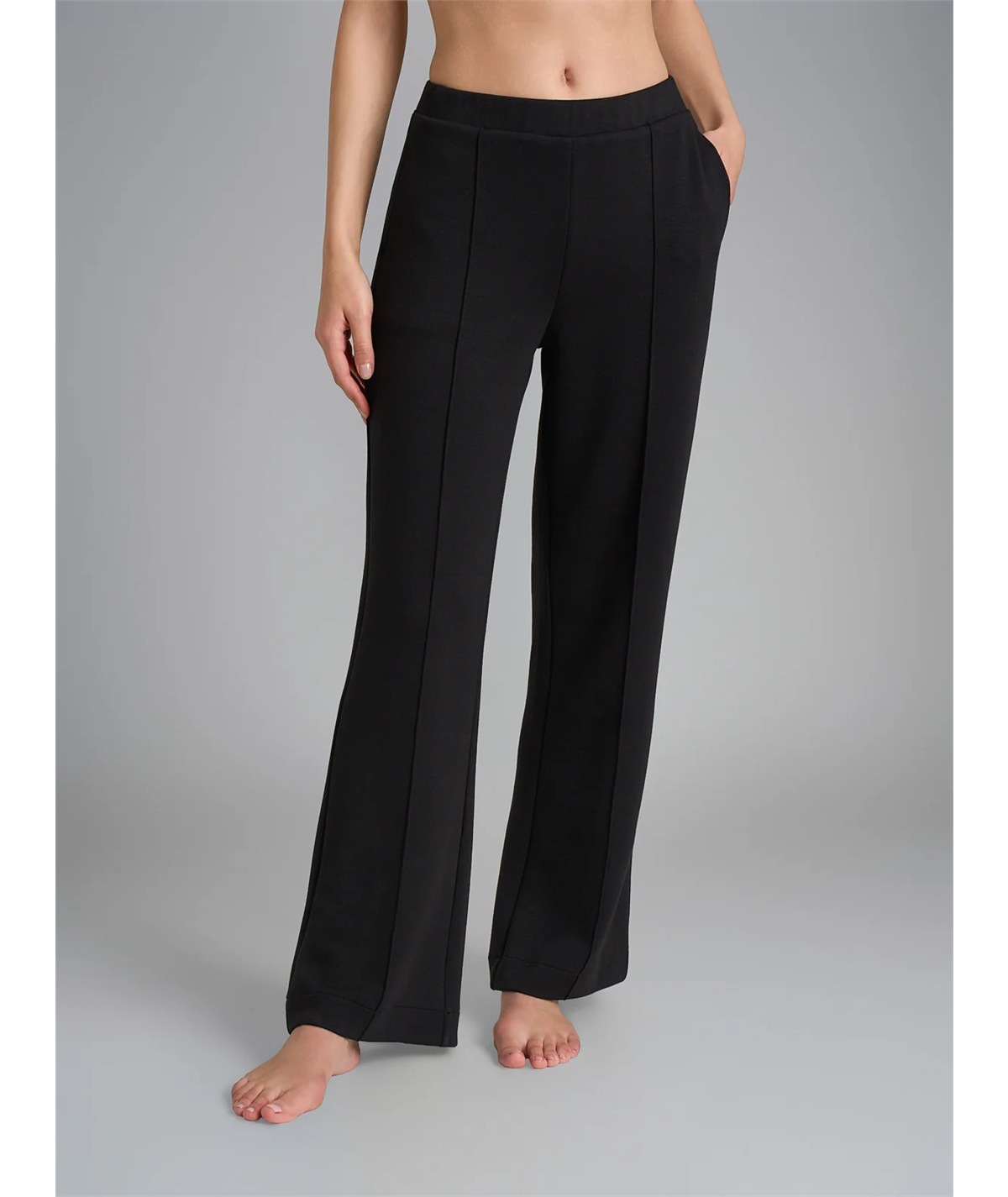 Ragno DR76PE - Pantalone ampio con tasche in Tessuto Scuba. Colore Nero 020