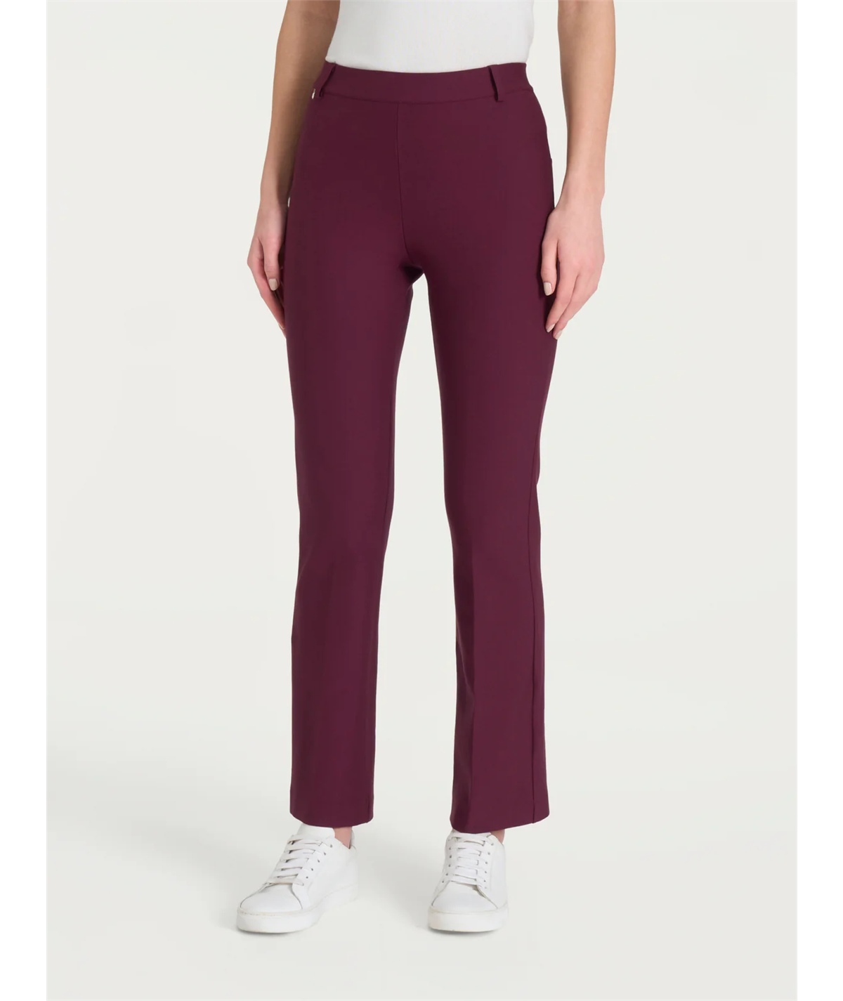 Ragno - DE72PM Pantalone donna Flare in tessuto Compact. Colore: Fig (Bordò) B95