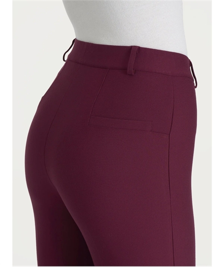 Ragno - DE72PM Pantalone donna Flare in tessuto Compact. Colore: Fig (Bordò) B95