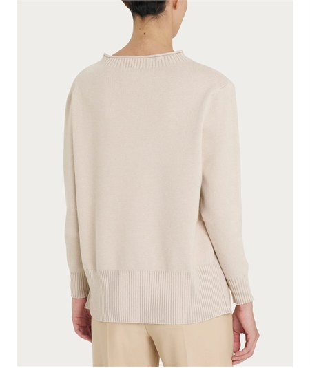 Ragno DN53M9 - Maglia collo cratere in tessuto Super-Soft misto Viscosa. Colore: Champignon 786