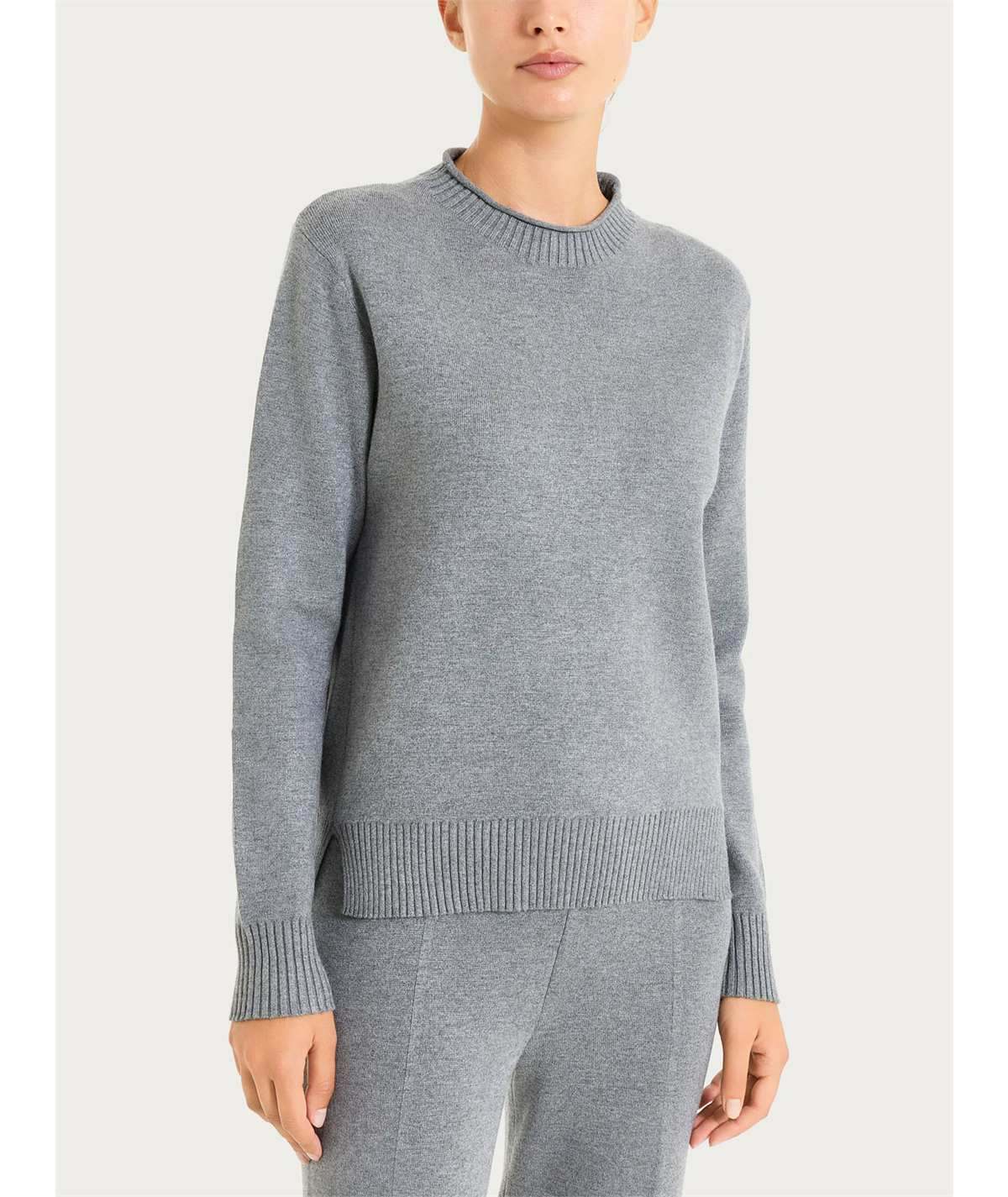 Ragno DN53M9 - Maglia collo cratere in tessuto Super-Soft misto Viscosa. Colore: Ferro Mel. 786 Ragno DN53M9 - Maglia collo cratere in tessuto Super-Soft misto Viscosa. Colore: Ferro Mel. 786